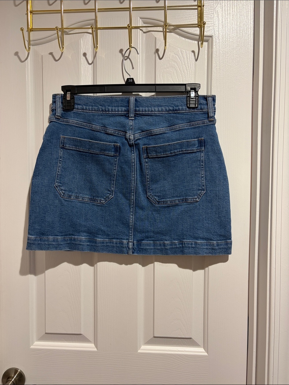 GAP Button-Front Denim Mini Skirt in Blue - Picture 2 of 3